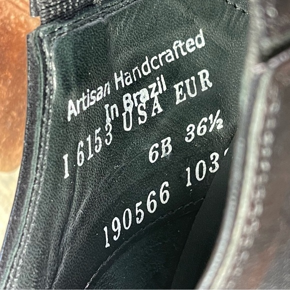 CHARLIE 1 HORSE Brazilian  Western Black Leather Ankle Boot Mules Size 6 - Picture 11 of 14